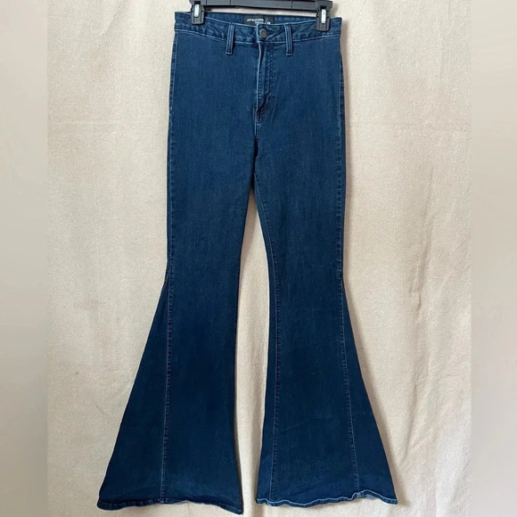Just Black Denim High Rise Wide Leg Flare Bell Bottom Jeans Size 29 - Picture 2 of 14